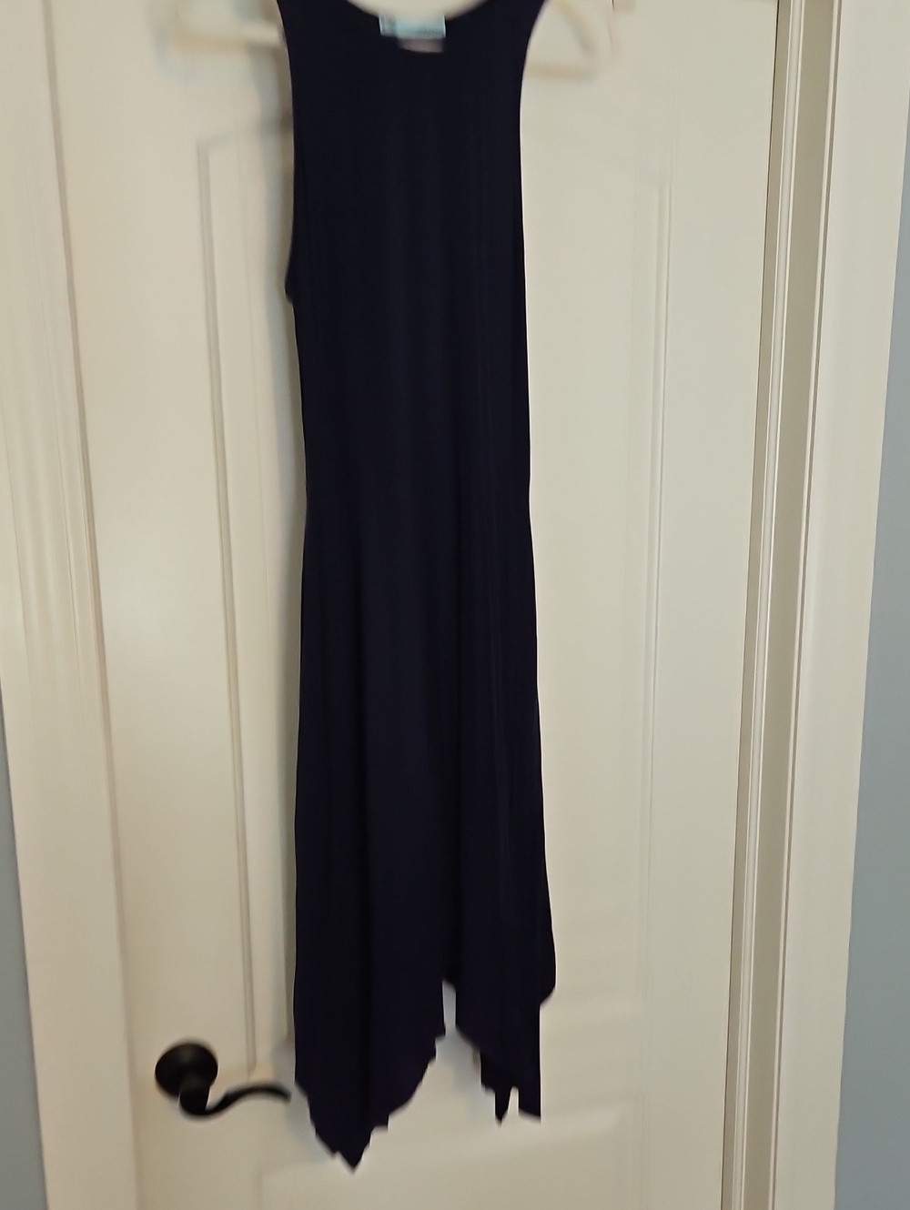 Sleeveless Navy Handkerchief Hem Jumpsuit